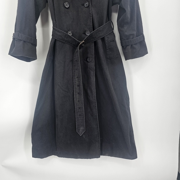 Burberry Vintage Trench Coat Black with Liner Nova Check Size 8 (X-Long Length) - Picture 2 of 14